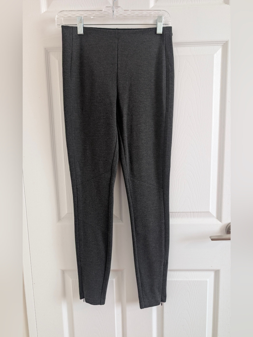 Polo Ralph Lauren Heather Charcoal Grey Moto Ponte Legging Pants Ankle Zip 2